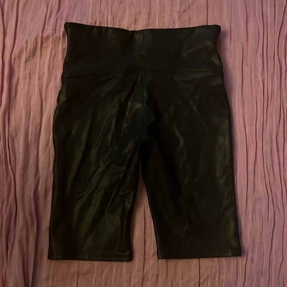 Spanx Women's Black Faux Leather Bike Shorts - Picture 12 of 13